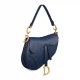 Dior Saddle Bag with Strap in Grained Calfskin - Deep Ocean Blue