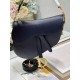 Dior Saddle Bag with Strap in Grained Calfskin - Deep Ocean Blue