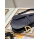 Dior Saddle Bag with Strap in Grained Calfskin - Deep Ocean Blue