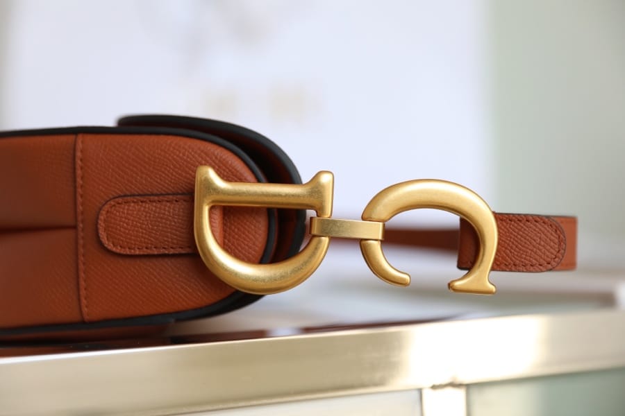 Dior Saddle Bag in Grained Calfskin - Golden Saddle