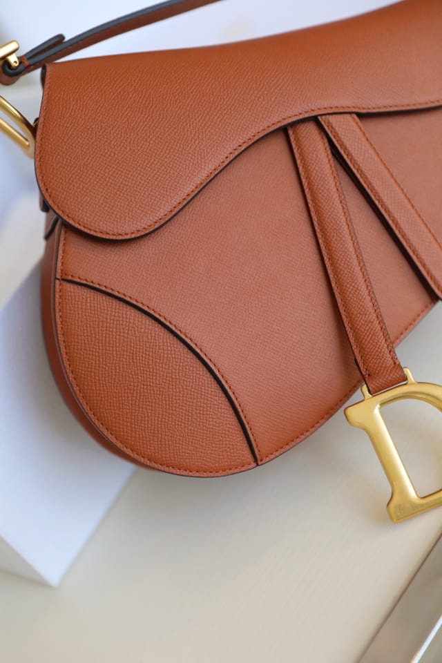 Dior Saddle Bag in Grained Calfskin - Golden Saddle