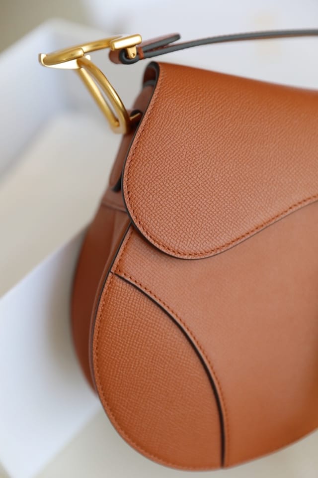 Dior Saddle Bag in Grained Calfskin - Golden Saddle