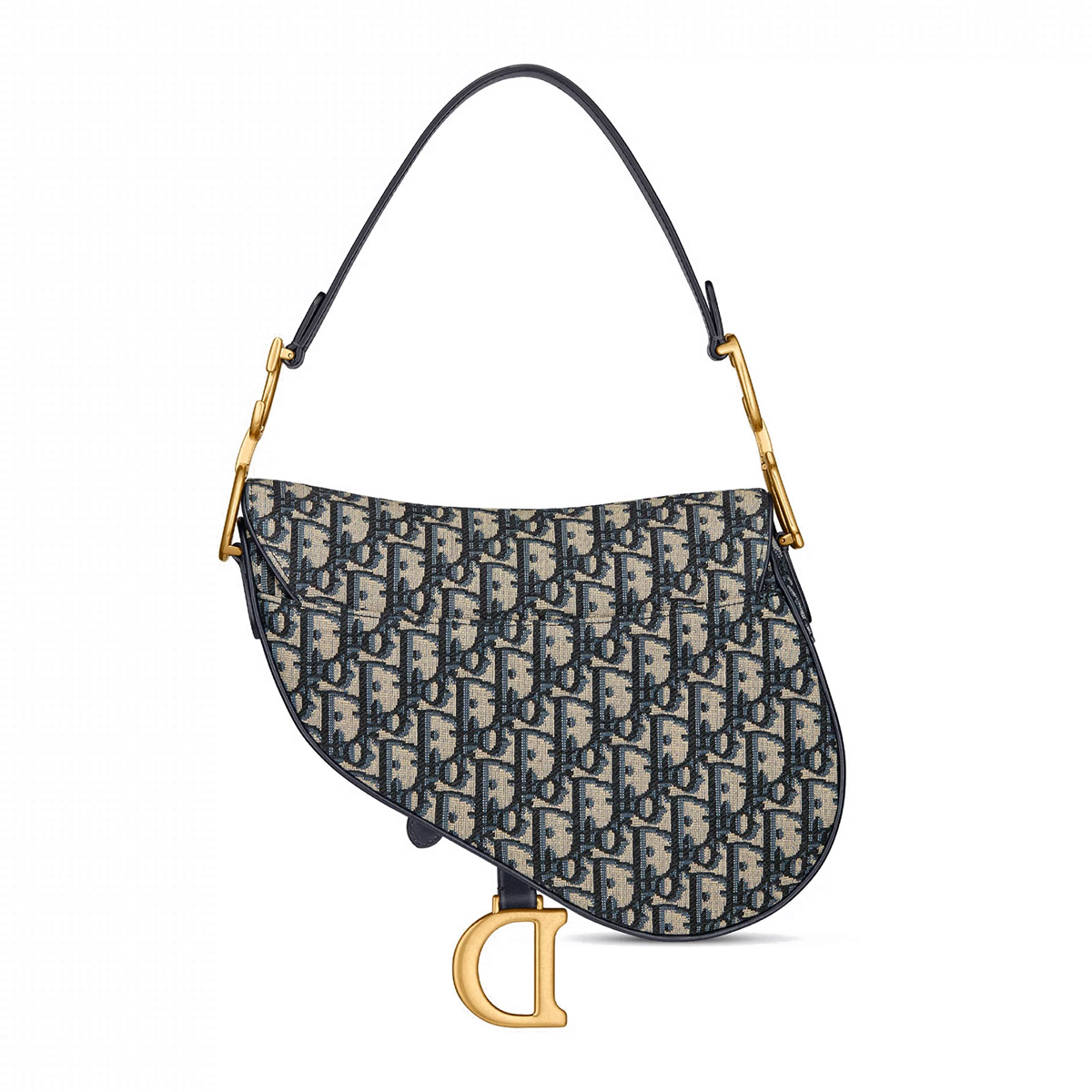 Dior Saddle Bag with Strap in Oblique Jacquard - Blue Dior