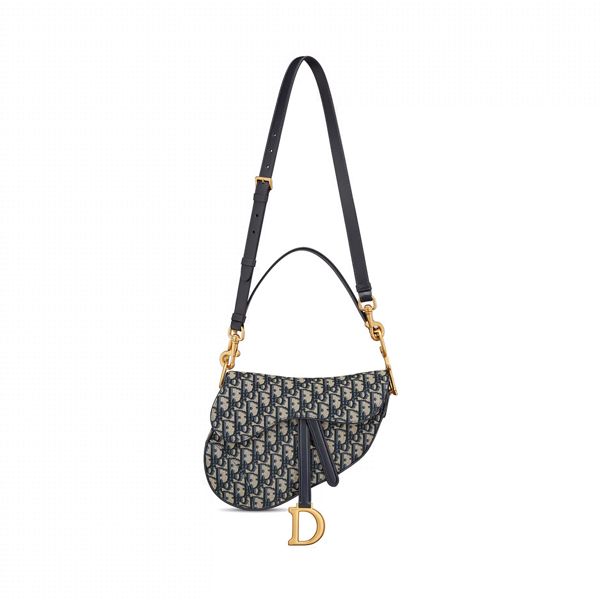 Dior Saddle Bag with Strap in Oblique Jacquard - Blue Dior