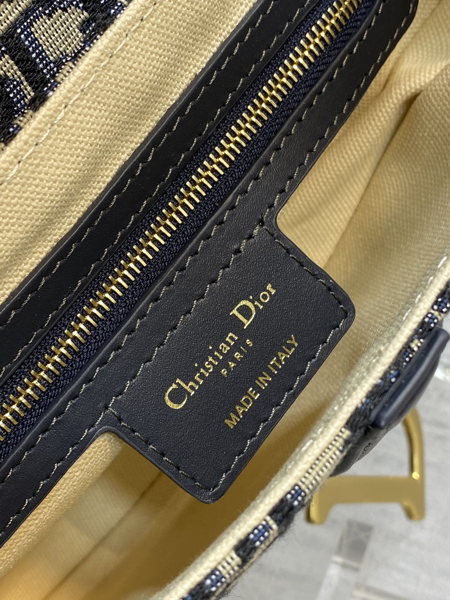 Dior Saddle Bag with Strap in Oblique Jacquard - Blue Dior