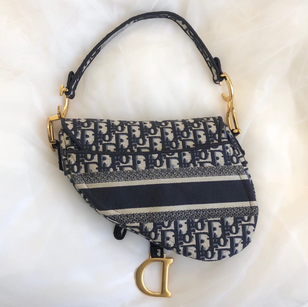 Dior Saddle Bag in Oblique Jacquard - Blue Dior