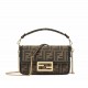 FENDI TIMELESS Baguette Mini Brown FF Jacquard Fabric Bag