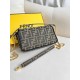 FENDI TIMELESS Baguette Mini Brown FF Jacquard Fabric Bag