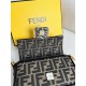 FENDI TIMELESS Baguette Mini Brown FF Jacquard Fabric Bag