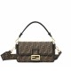 FENDI TIMELESS Baguette Brown FF Jacquard Fabric Bag