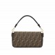 FENDI TIMELESS Baguette Brown FF Jacquard Fabric Bag