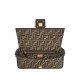 FENDI TIMELESS Baguette Brown FF Jacquard Fabric Bag