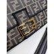 FENDI TIMELESS Baguette Brown FF Jacquard Fabric Bag