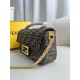 FENDI TIMELESS Baguette Chain Midi Brown FF Jacquard Fabric Bag