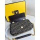 FENDI TIMELESS Baguette Chain Midi Brown FF Jacquard Fabric Bag