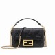 FENDI TIMELESS Baguette Mini Black Nappa Leather Bag With FF Motif