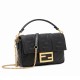 FENDI TIMELESS Baguette Mini Black Nappa Leather Bag With FF Motif