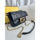 FENDI TIMELESS Baguette Mini Black Nappa Leather Bag With FF Motif