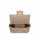 FENDI TIMELESS Baguette Mini Dove Gray Nappa Leather Bag With FF Motif