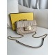 FENDI TIMELESS Baguette Mini Dove Gray Nappa Leather Bag With FF Motif