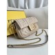 FENDI TIMELESS Baguette Mini Dove Gray Nappa Leather Bag With FF Motif