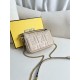 FENDI TIMELESS Baguette Mini Dove Gray Nappa Leather Bag With FF Motif