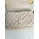 FENDI TIMELESS Baguette Mini Dove Gray Nappa Leather Bag With FF Motif