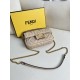 FENDI TIMELESS Baguette Mini Dove Gray Nappa Leather Bag With FF Motif