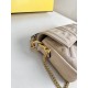 FENDI TIMELESS Baguette Mini Dove Gray Nappa Leather Bag With FF Motif