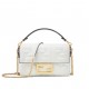 FENDI TIMELESS Baguette Mini White Nappa Leather Bag With FF Motif