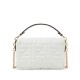 FENDI TIMELESS Baguette Mini White Nappa Leather Bag With FF Motif