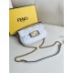 FENDI TIMELESS Baguette Mini White Nappa Leather Bag With FF Motif