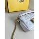 FENDI TIMELESS Baguette Mini White Nappa Leather Bag With FF Motif