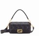 FENDI TIMELESS Baguette Black Nappa Leather Bag With FF Motif