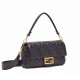 FENDI TIMELESS Baguette Black Nappa Leather Bag With FF Motif