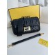 FENDI TIMELESS Baguette Black Nappa Leather Bag With FF Motif