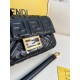 FENDI TIMELESS Baguette Black Nappa Leather Bag With FF Motif