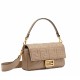 FENDI TIMELESS Baguette Dove Gray Nappa Leather Bag With FF Motif