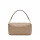 FENDI TIMELESS Baguette Dove Gray Nappa Leather Bag With FF Motif