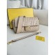 FENDI TIMELESS Baguette Dove Gray Nappa Leather Bag With FF Motif