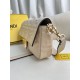 FENDI TIMELESS Baguette Dove Gray Nappa Leather Bag With FF Motif