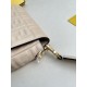 FENDI TIMELESS Baguette Dove Gray Nappa Leather Bag With FF Motif