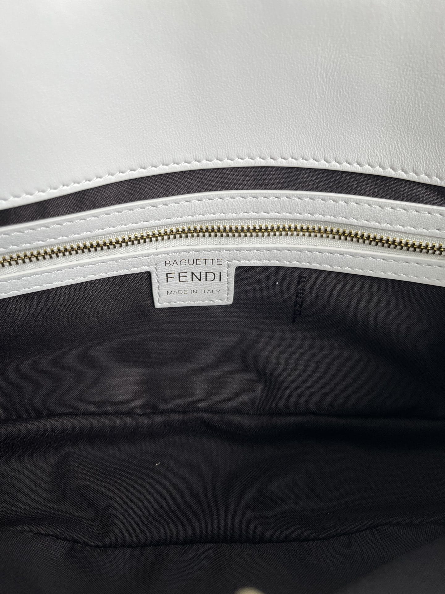 FENDI TIMELESS Baguette White Nappa Leather Bag With FF Motif