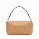 FENDI TIMELESS Baguette Beige Nappa Leather Bag With FF Motif