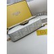 FENDI Baguette White Canvas Shoulder Bag With FF Motif