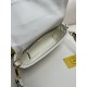 FENDI Baguette White Canvas Shoulder Bag With FF Motif