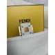 FENDI Baguette White Canvas Shoulder Bag With FF Motif