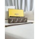 FENDI Baguette Beige Canvas Shoulder Bag With FF Motif