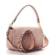 FENDI Baguette Pink Canvas Shoulder Bag With FF Motif