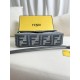 FENDI Baguette Grigio Anthracite Canvas Shoulder Bag With FF Motif